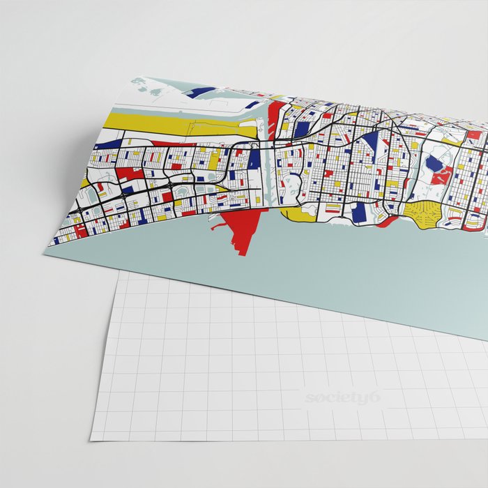 New Orleans, Louisiana City Map - Mondrian Wrapping Paper Gallery Image 2