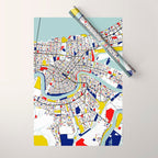 New Orleans, Louisiana City Map - Mondrian Wrapping Paper Gallery Image 1