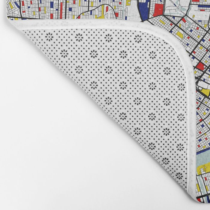 New Orleans, Louisiana City Map - Mondrian Bath Mat Gallery Image 2
