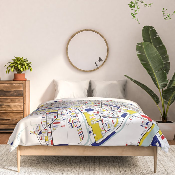 New Orleans, Louisiana City Map - Mondrian Comforter Gallery Image 3