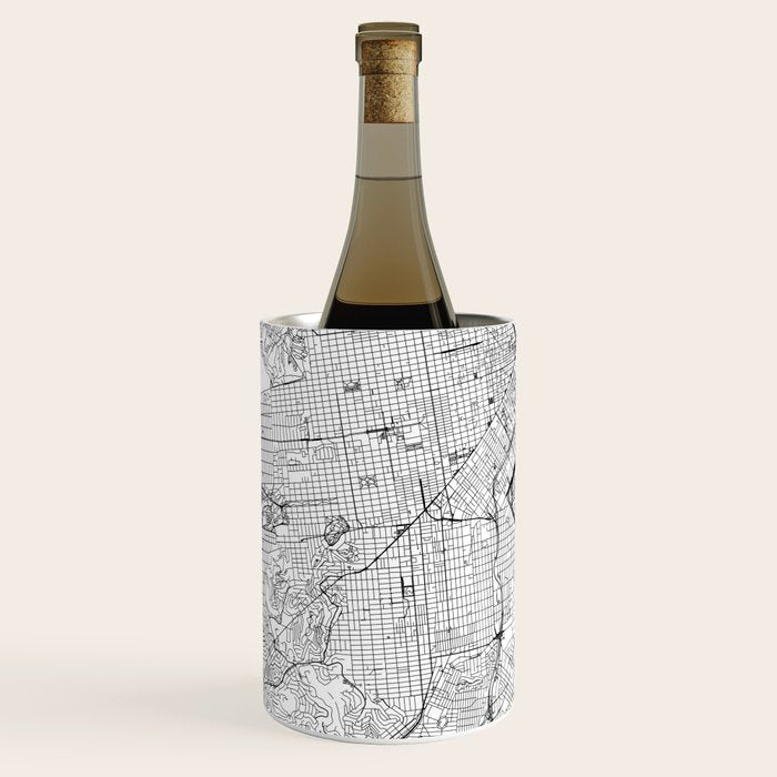 San Francisco White Map Wine Chiller Gallery Image 1