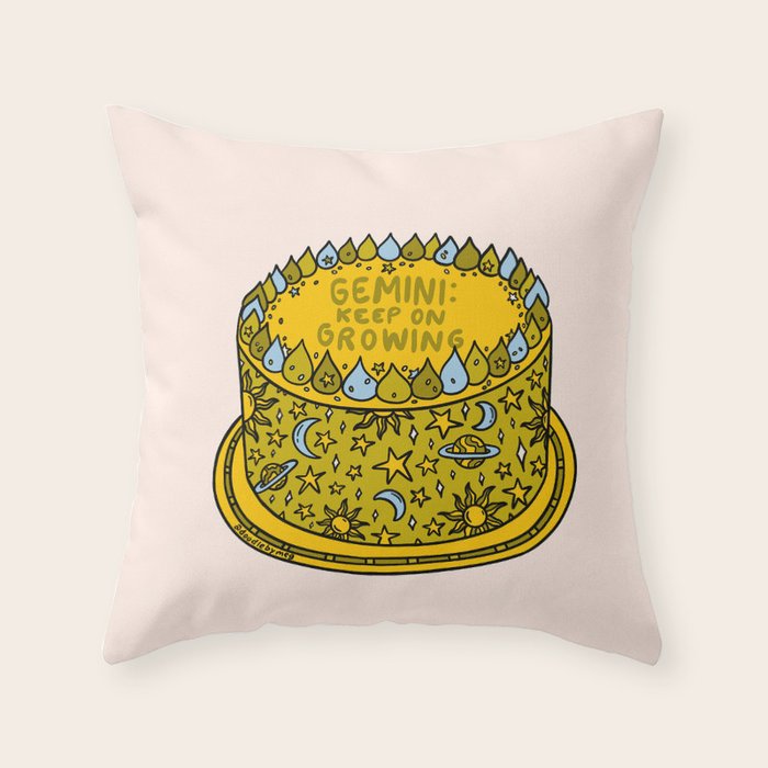 Gemini Cake Throw Pillow Gallery Image 6