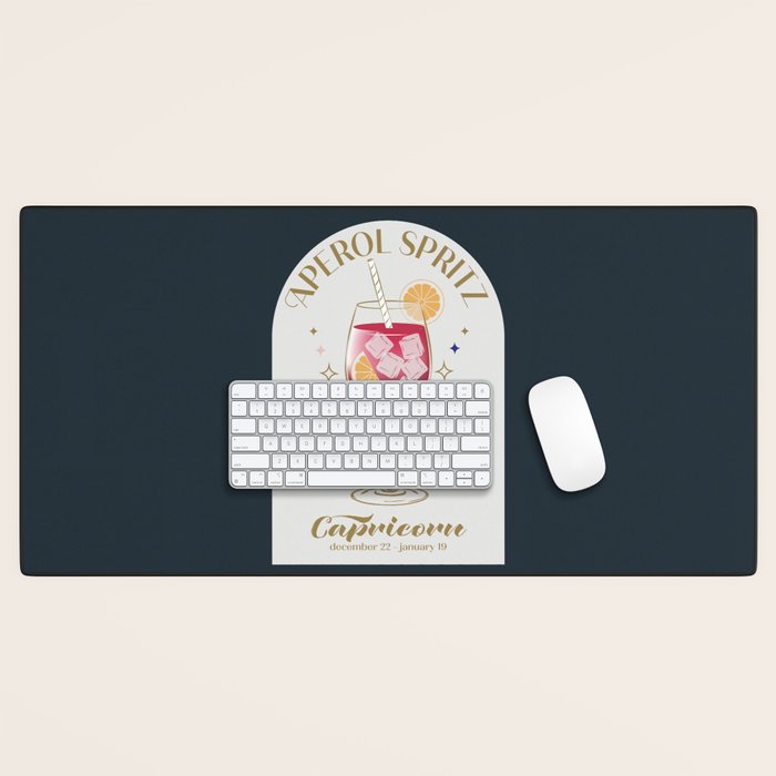  Aperol Spritz Cocktail Zodiac Sign Desk Mat Gallery Image 1