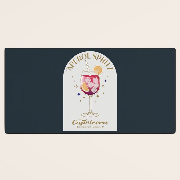  Aperol Spritz Cocktail Zodiac Sign Desk Mat Gallery Image 3