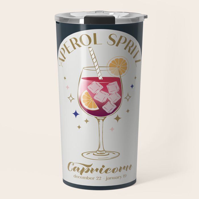  Aperol Spritz Cocktail Zodiac Sign Travel Mug Gallery Image 1