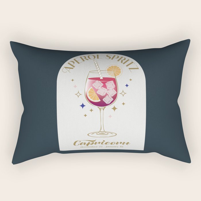  Aperol Spritz Cocktail Zodiac Sign Rectangular Pillow Gallery Image 2