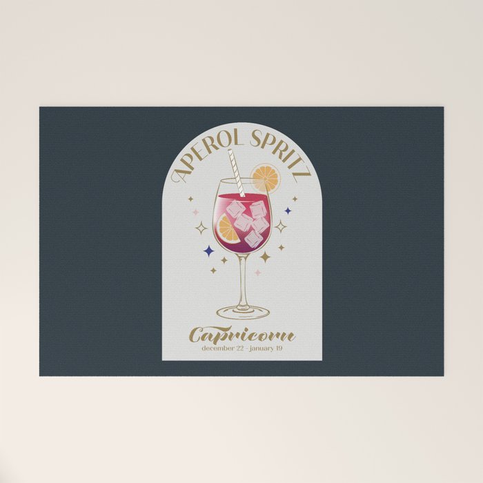  Aperol Spritz Cocktail Zodiac Sign Welcome Mat Gallery Image 1