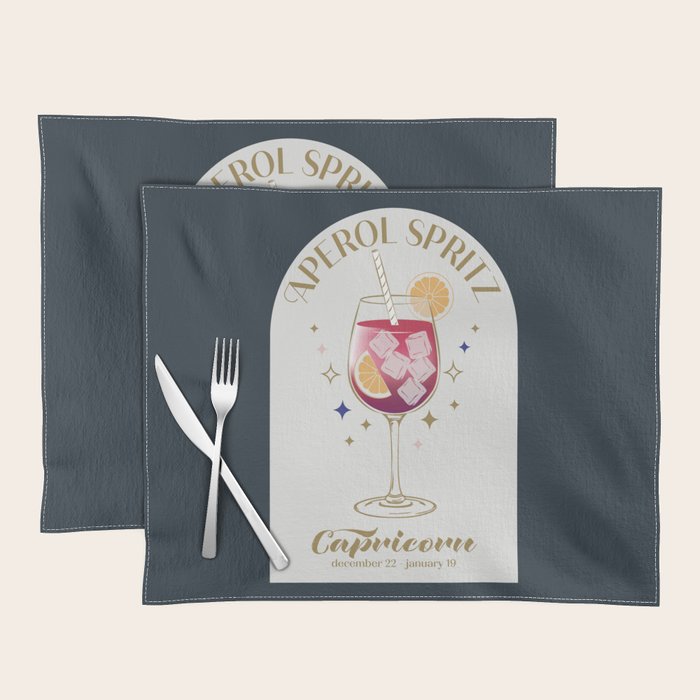  Aperol Spritz Cocktail Zodiac Sign Placemat Gallery Image 1