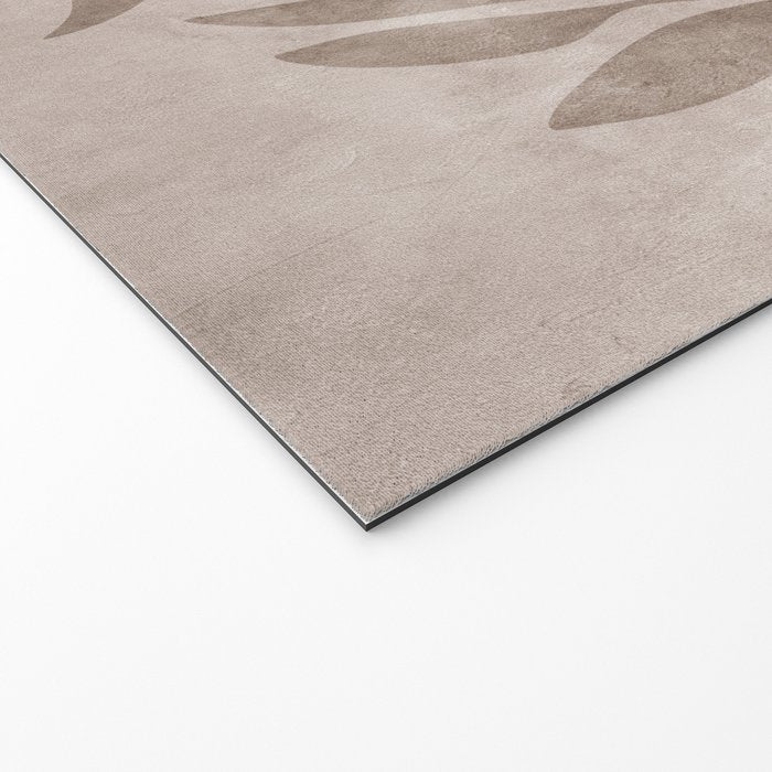 Serene Foliage Earthy Minimalist Botanical Art Peach Beige Grey Welcome Mat Gallery Image 2