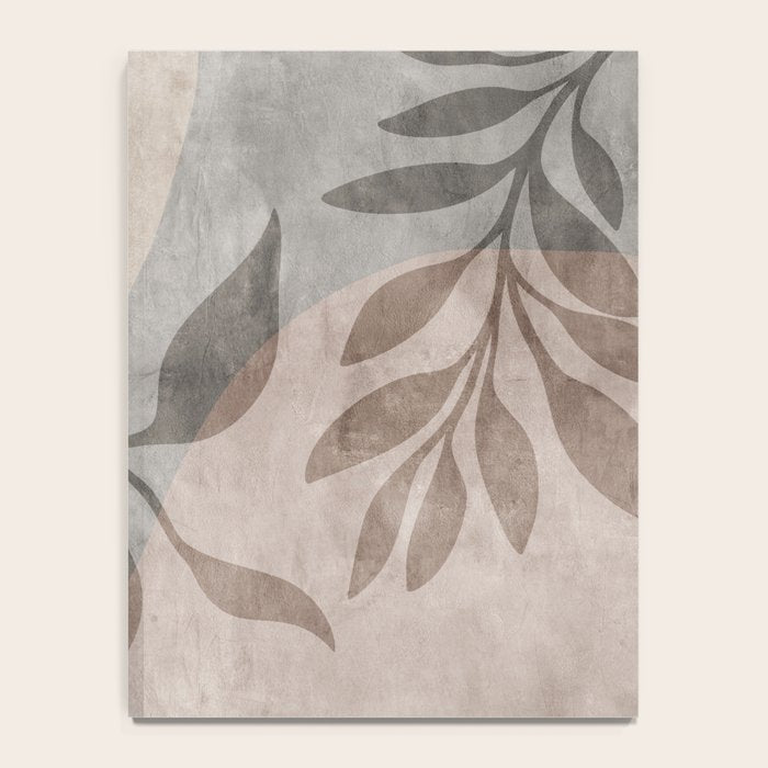 Serene Foliage Earthy Minimalist Botanical Art Peach Beige Grey Notebook Gallery Image 4