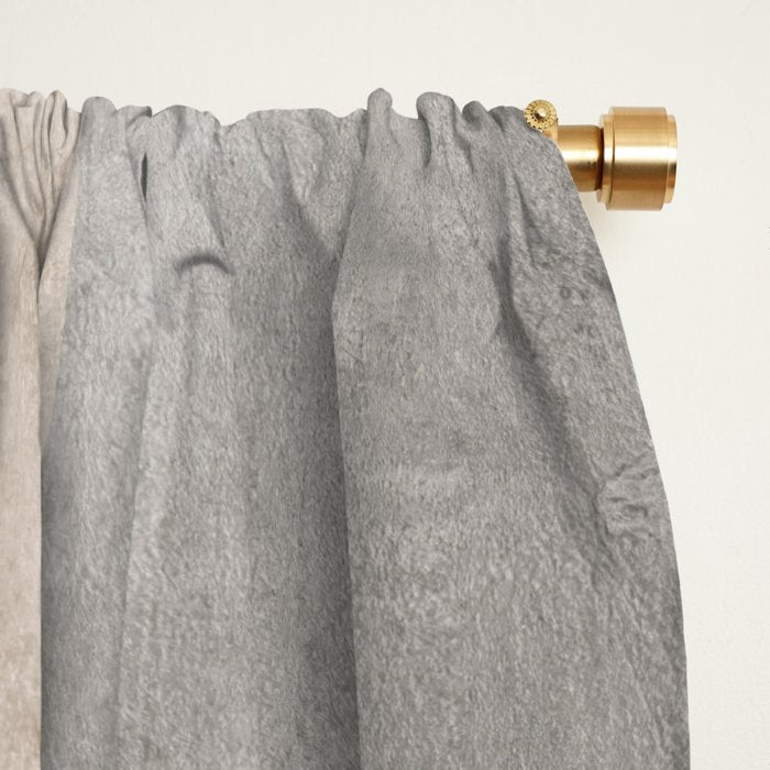 Serene Foliage Earthy Minimalist Botanical Art Peach Beige Grey Window Curtain Gallery Image 2