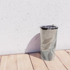 Serene Foliage Earthy Minimalist Botanical Art Peach Beige Grey Travel Mug Gallery Image 4