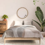 Serene Foliage Earthy Minimalist Botanical Art Peach Beige Grey Comforter Gallery Image 3