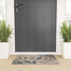 Serene Foliage Earthy Minimalist Botanical Art Peach Beige Grey Welcome Mat Gallery Image 3