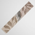 Serene Foliage Earthy Minimalist Botanical Art Peach Beige Grey Table Runner Gallery Image 3