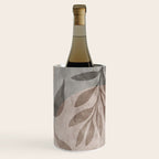 Serene Foliage Earthy Minimalist Botanical Art Peach Beige Grey Wine Chiller Gallery Image 3