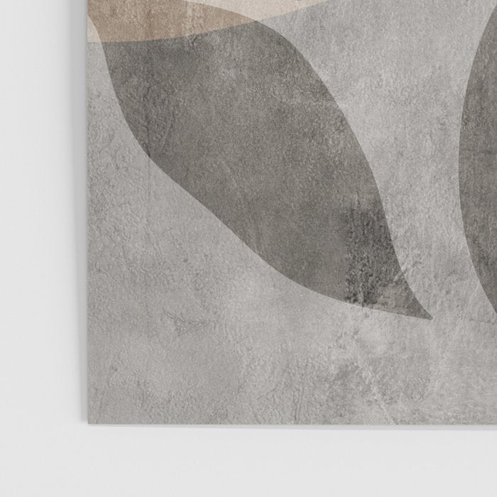 Serene Foliage Earthy Minimalist Botanical Art Peach Beige Grey Poster Gallery Image 3