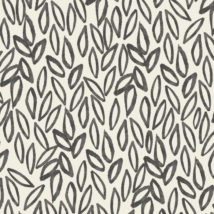 Organic Leaves Abstract Pattern in Charcoal Gray and Cream Coffee Mug Gallery Image 2