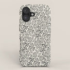 Organic Leaves Abstract Pattern in Charcoal Gray and Cream iPhone Case Gallery Image 1