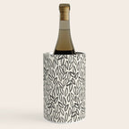 Organic Leaves Abstract Pattern in Charcoal Gray and Cream Wine Chiller Gallery Image 1