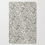 Organic Leaves Abstract Pattern in Charcoal Gray and Cream Cutting Board Gallery Image 1