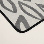 Organic Leaves Abstract Pattern in Charcoal Gray and Cream Desk Mat Gallery Image 4