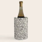 Organic Leaves Abstract Pattern in Charcoal Gray and Cream Wine Chiller Gallery Image 3