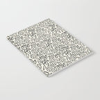 Organic Leaves Abstract Pattern in Charcoal Gray and Cream Notebook Gallery Image 2