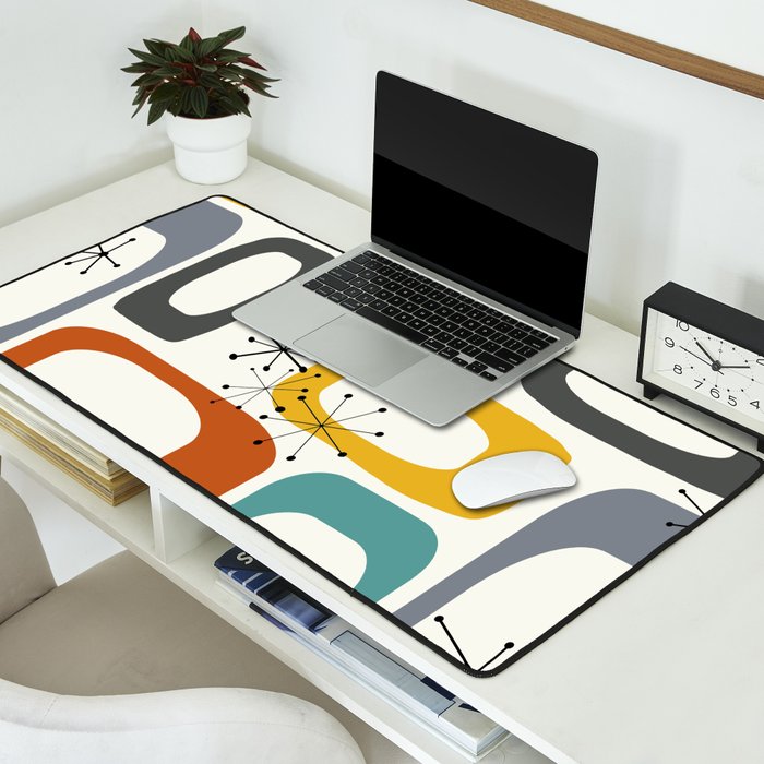 Mid Century Modern Shapes 02 #society6 #buyart Desk Mat Gallery Image 2