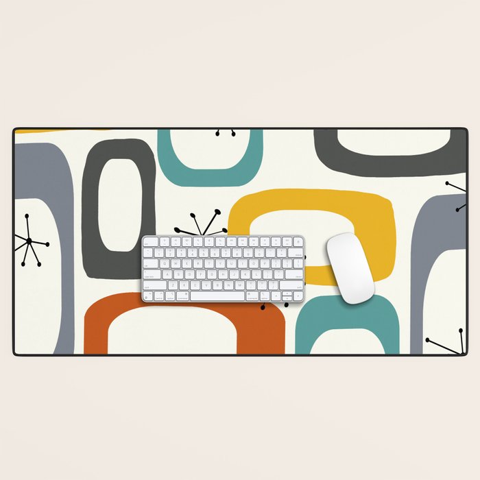 Mid Century Modern Shapes 02 #society6 #buyart Desk Mat Gallery Image 1
