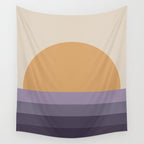 Minimal Retro Sunset Sunrise - Purple Mauve Dusk Wall Tapestry Gallery Image 4