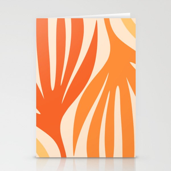 Maldives Abstract Botanical Pattern in Tangerine Orange Tones Stationery Card Gallery Image 1