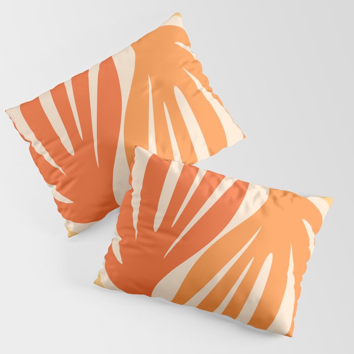 Maldives Abstract Botanical Pattern in Tangerine Orange Tones Pillow Sham Gallery Image 3