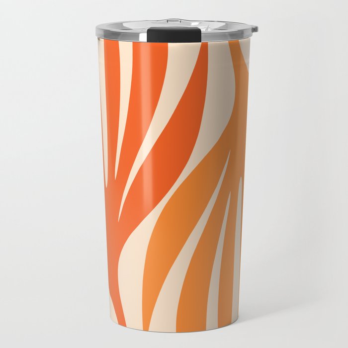 Maldives Abstract Botanical Pattern in Tangerine Orange Tones Travel Mug Gallery Image 1