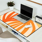 Maldives Abstract Botanical Pattern in Tangerine Orange Tones Desk Mat Gallery Image 2