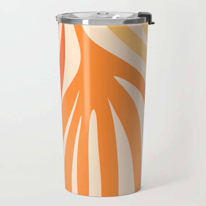 Maldives Abstract Botanical Pattern in Tangerine Orange Tones Travel Mug Gallery Image 2