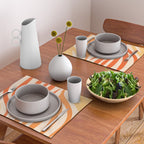 Maldives Abstract Botanical Pattern in Tangerine Orange Tones Placemat Gallery Image 2