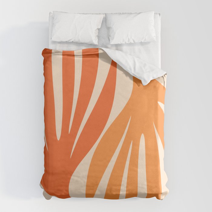 Maldives Abstract Botanical Pattern in Tangerine Orange Tones Duvet Cover Gallery Image 6