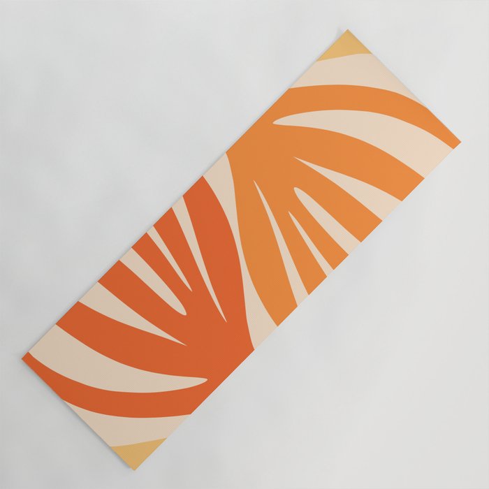 Maldives Abstract Botanical Pattern in Tangerine Orange Tones Yoga Mat Gallery Image 1