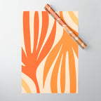 Maldives Abstract Botanical Pattern in Tangerine Orange Tones Wrapping Paper Gallery Image 1