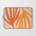 Maldives Abstract Botanical Pattern in Tangerine Orange Tones Laptop Sleeve Gallery Image 1