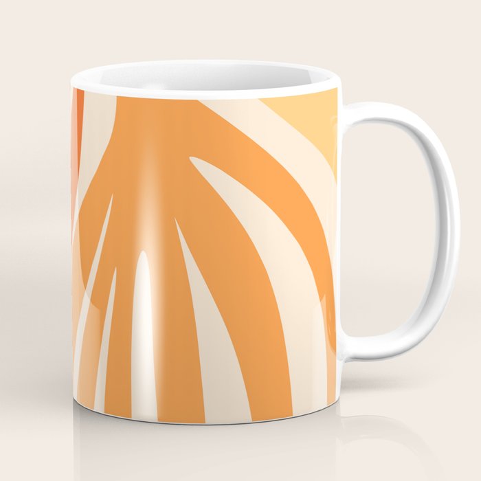 Maldives Abstract Botanical Pattern in Tangerine Orange Tones Coffee Mug Gallery Image 1