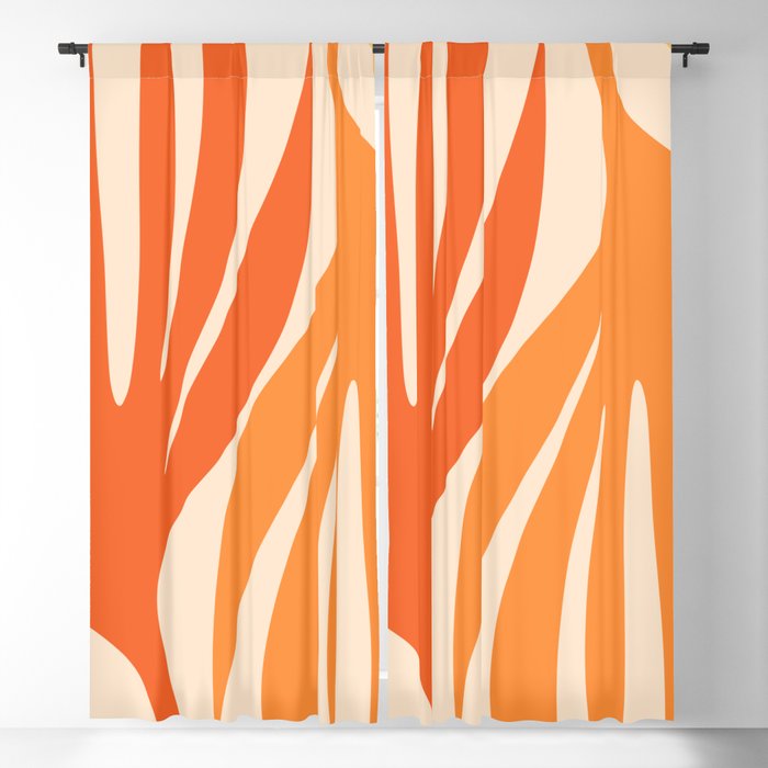 Maldives Abstract Botanical Pattern in Tangerine Orange Tones Window Curtain Gallery Image 5