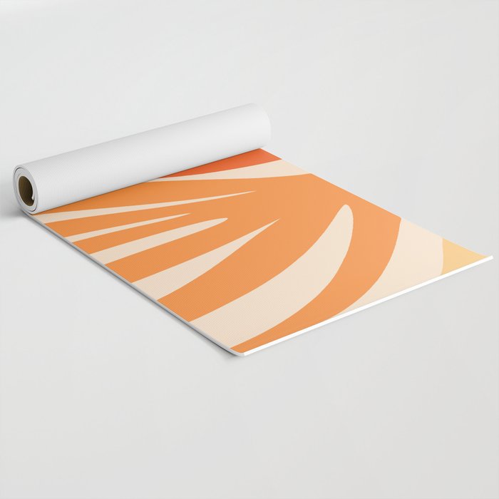 Maldives Abstract Botanical Pattern in Tangerine Orange Tones Yoga Mat Gallery Image 2