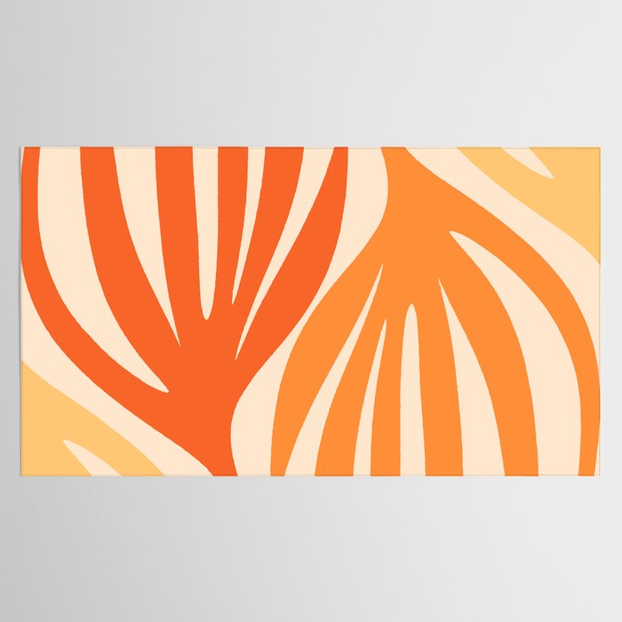Maldives Abstract Botanical Pattern in Tangerine Orange Tones Tablecloth Gallery Image 2
