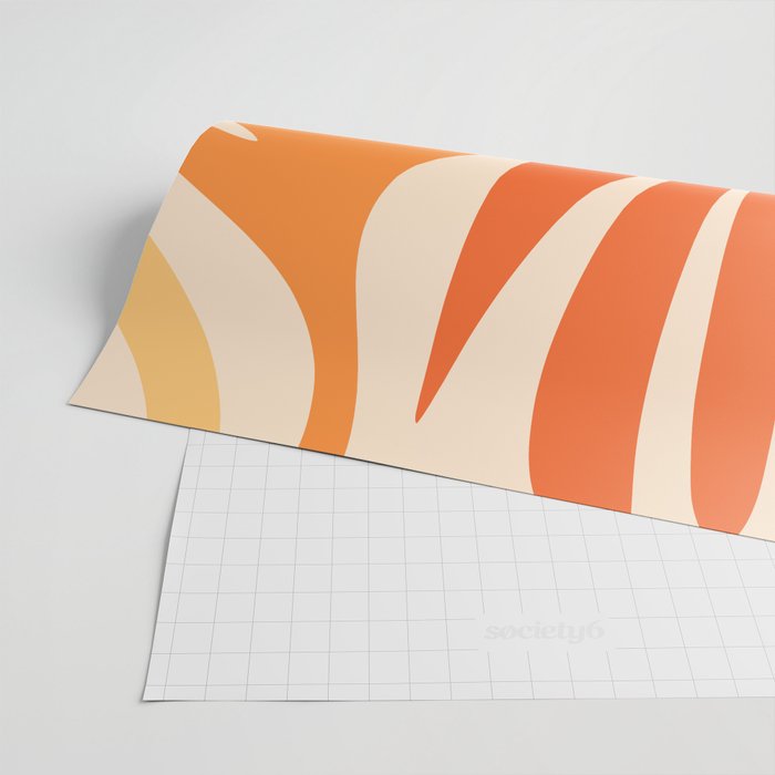 Maldives Abstract Botanical Pattern in Tangerine Orange Tones Wrapping Paper Gallery Image 2