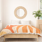 Maldives Abstract Botanical Pattern in Tangerine Orange Tones Duvet Cover Gallery Image 3