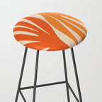 Maldives Abstract Botanical Pattern in Tangerine Orange Tones Stool Gallery Image 2