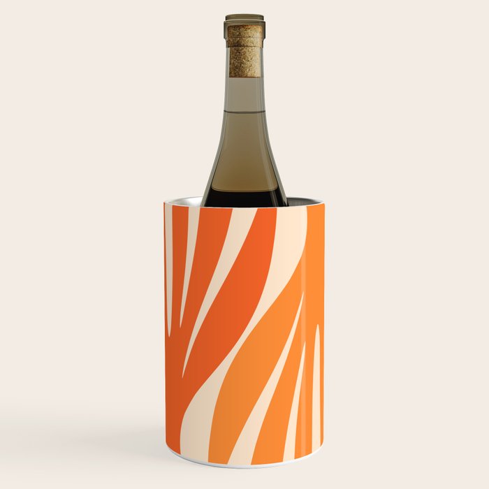 Maldives Abstract Botanical Pattern in Tangerine Orange Tones Wine Chiller Gallery Image 1