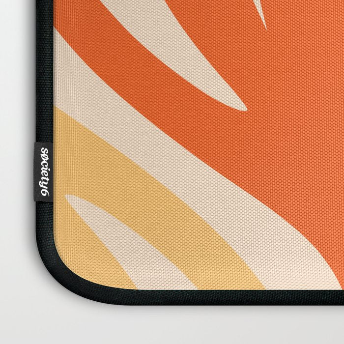 Maldives Abstract Botanical Pattern in Tangerine Orange Tones Laptop Sleeve Gallery Image 3